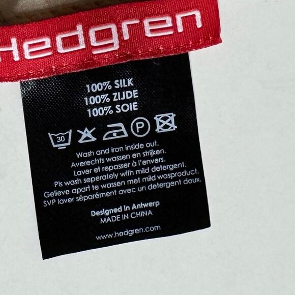 Hedgren Circle Print Silk Square Scarf Tan - Picture 4 of 7